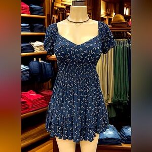 Flower print mini dress